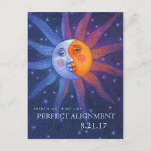 Justering av Perfekten sol och Måne Eclipse Vykort