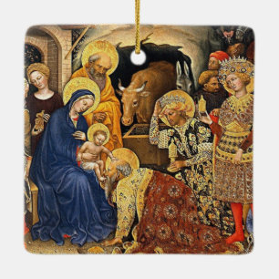Justering av Shepherdsen och jultomten Julgransprydnad Keramik