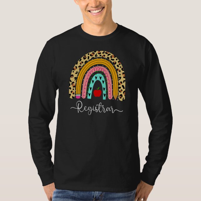Justiar Leopard Rainbow Back to school Lacher T Shirt (Framsida)
