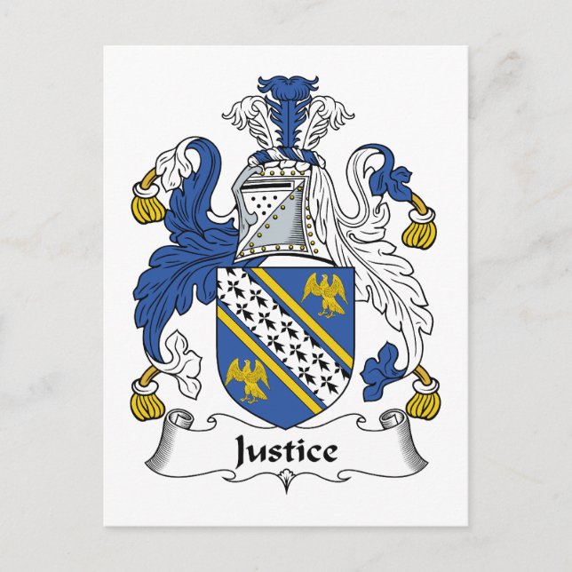 Justice Family Crest Vykort (Framsida)