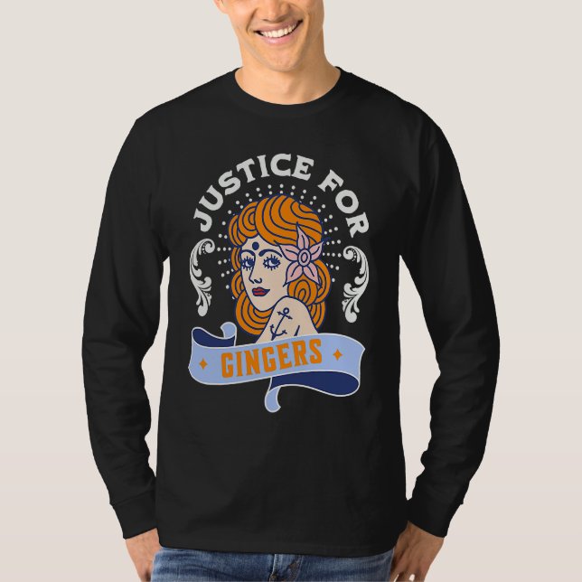 Justice For Gingers  Redhead Pride T Shirt (Framsida)