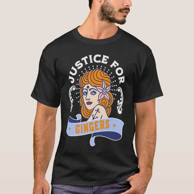 Justice For Gingers  Redhead Pride T Shirt (Framsida)