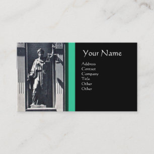 JUSTICE JICE,ATTORNEY Grönt Jade Monogram Visitkort