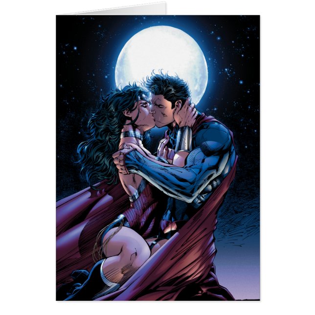Justice League #12  Woman & Superman Kiss Hälsningskort (Framsidan)