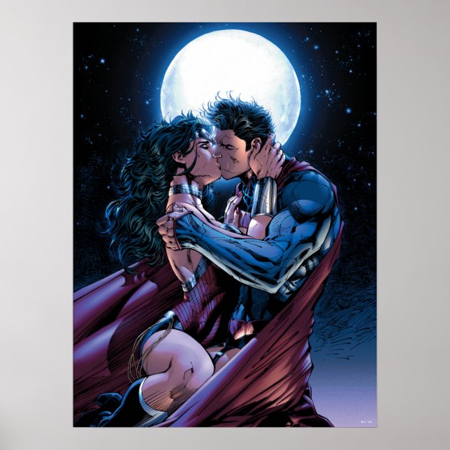 Justice League #12  Woman & Superman Kiss Poster (Framsidan)