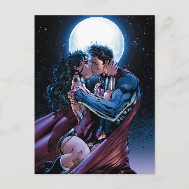 Justice League #12  Woman & Superman Kiss Vykort (Framsida)