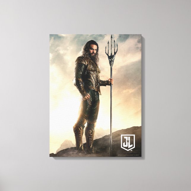 Justice League | Aquaman On Battlefield Canvastryck (Framsida)