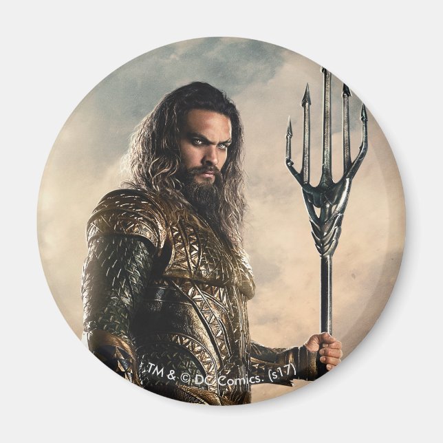 Justice League | Aquaman On Battlefield Magnet (Framsidan)