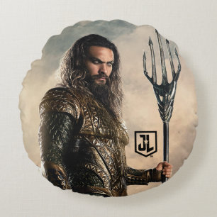 Justice League Aquaman On Battlefield Rund Kudde