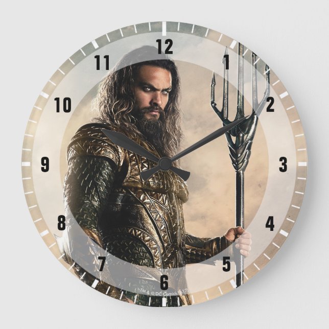 Justice League | Aquaman On Battlefield Stor Klocka (Framsida)