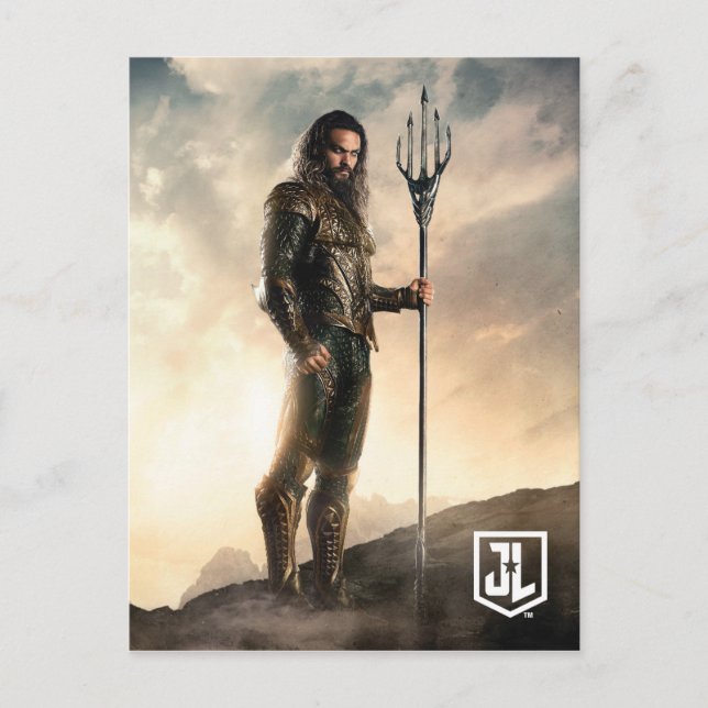 Justice League | Aquaman On Battlefield Vykort (Framsida)