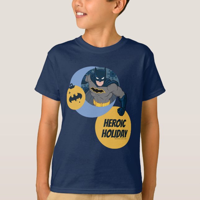 Justice League Batman Helgdag Bauble T Shirt (Framsida)