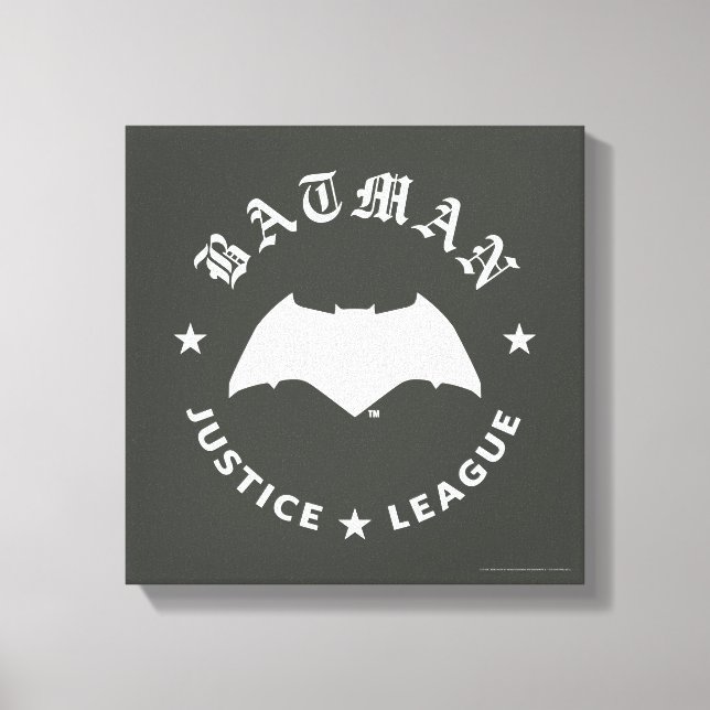 Justice League | Batman Retro Fladdermus Emblem Canvastryck (Framsida)