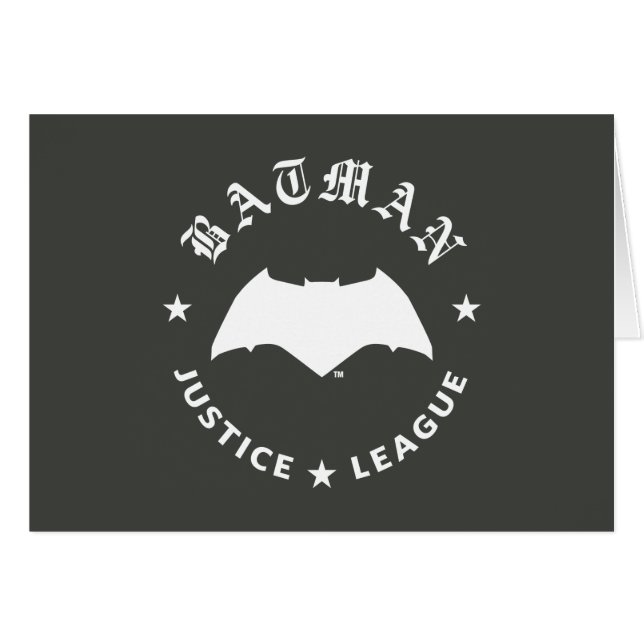 Justice League | Batman Retro Fladdermus Emblem Hälsningskort (Framsidan Horizontal)