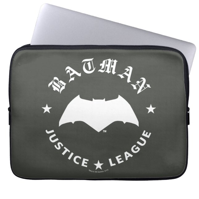 Justice League | Batman Retro Fladdermus Emblem Laptop Sleeve (Framsidan)