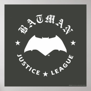Justice League Batman Retro Fladdermus Emblem Poster