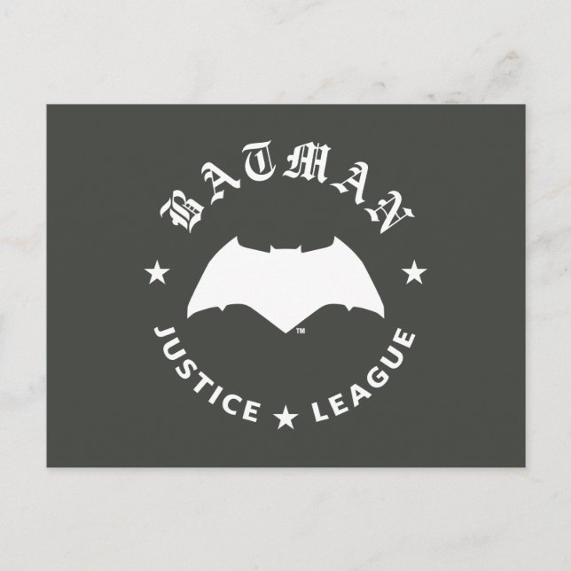 Justice League | Batman Retro Fladdermus Emblem Vykort (Framsida)