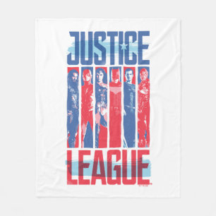 Justice League Blått och rött grupputkast Fleecefilt