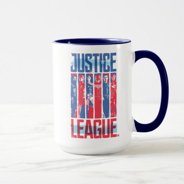 Justice League | Blått och rött grupputkast Mugg (Höger)