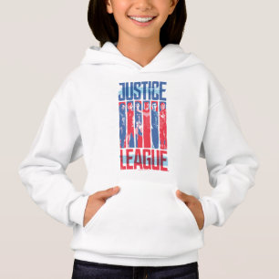 Justice League Blått och rött grupputkast T Shirt