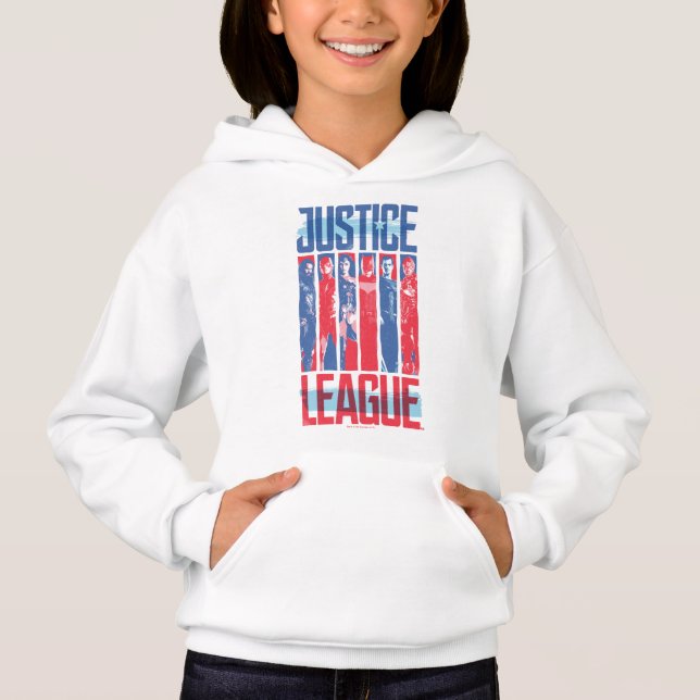 Justice League | Blått och rött grupputkast T Shirt (Framsida)
