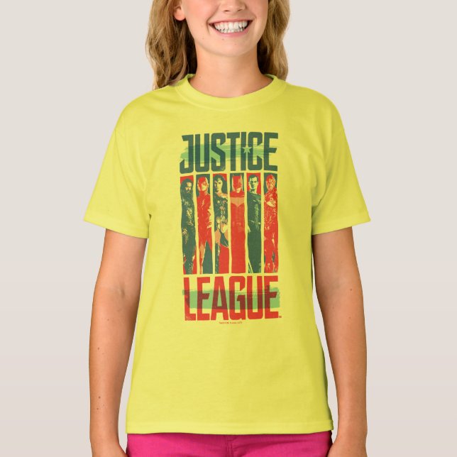 Justice League | Blått och rött grupputkast Tröja (Framsida)