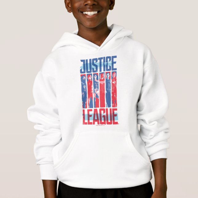 Justice League | Blått och rött grupputkast Tröja (Framsida)