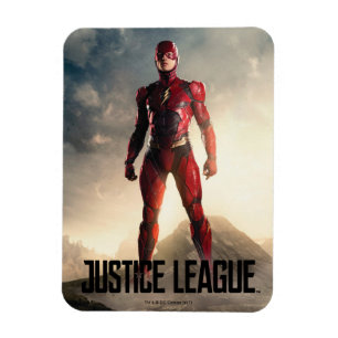 Justice League   Blixten på batteriljfält Magnet