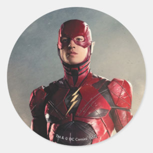 Justice League Blixten på batteriljfält Runt Klistermärke