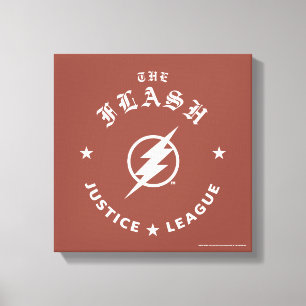 Justice League Blixten Retro-blixten Emblem Canvastryck