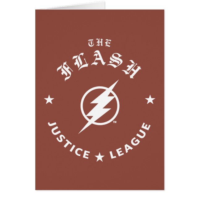 Justice League | Blixten Retro-blixten Emblem Hälsningskort (Framsidan)