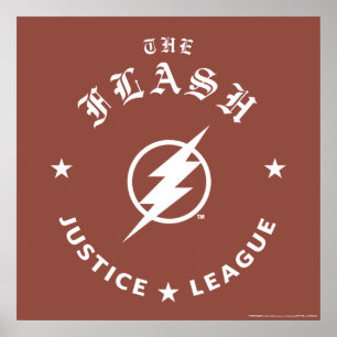 Justice League   Blixten Retro-blixten Emblem Poster