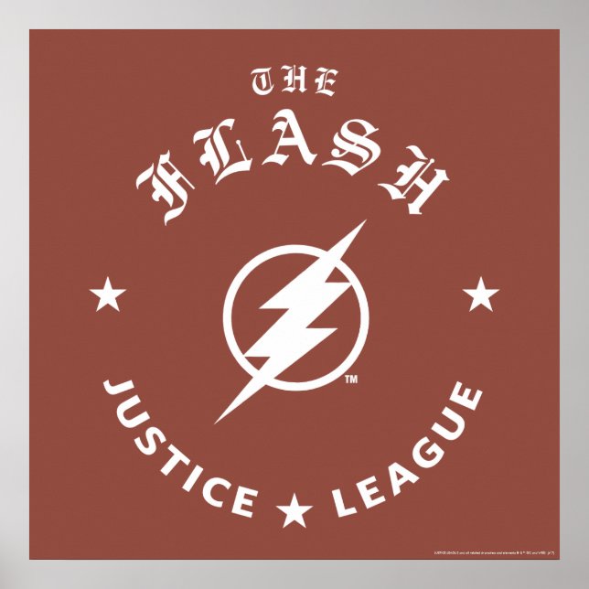 Justice League | Blixten Retro-blixten Emblem Poster (Framsidan)