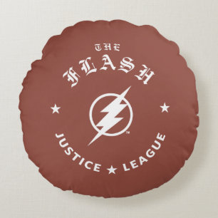 Justice League Blixten Retro-blixten Emblem Rund Kudde
