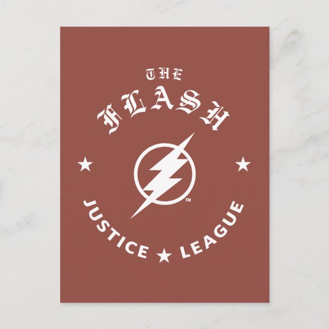 Justice League | Blixten Retro-blixten Emblem Vykort (Framsida)
