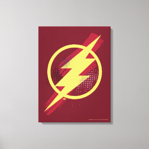 Justice League Blixtsymbol för pensel och raster Canvastryck