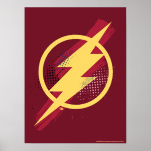 Justice League Blixtsymbol för pensel och raster Poster