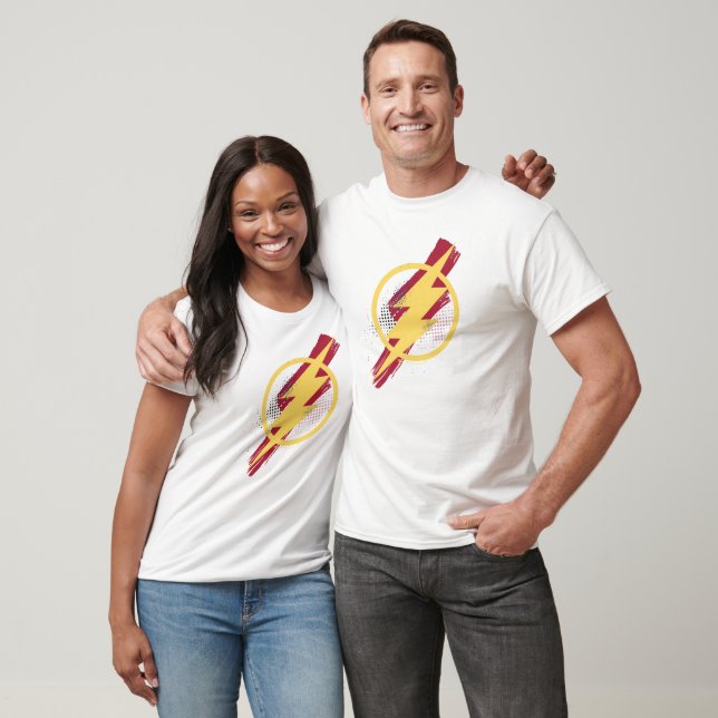 Justice League | Blixtsymbol för pensel och raster T-shirt (Unisex)
