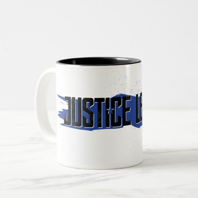 Justice League | Blue Stroke Justice League Logoty Två-Tonad Mugg (Framsida vänster)