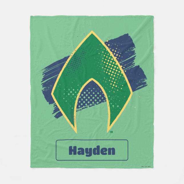 Justice League | Brush & Halftone Aquaman Symbol Fleecefilt (Framsidan)