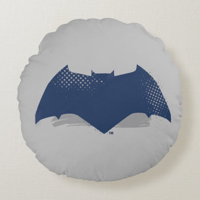Justice League | Brush & Raster Batman Symbol Rund Kudde (Framsidan)