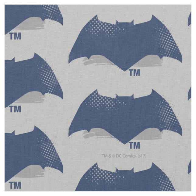 Justice League | Brush & Raster Batman Symbol Tyg (Närbild)
