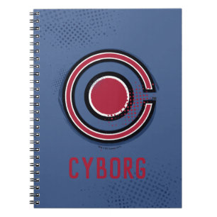 Justice League Brush & Raster Cyborg Symbol Anteckningsbok Med Spiral