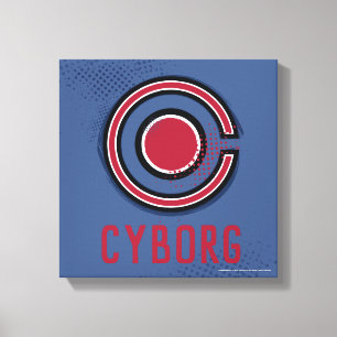 Justice League Brush & Raster Cyborg Symbol Canvastryck