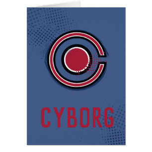 Justice League Brush & Raster Cyborg Symbol Hälsningskort