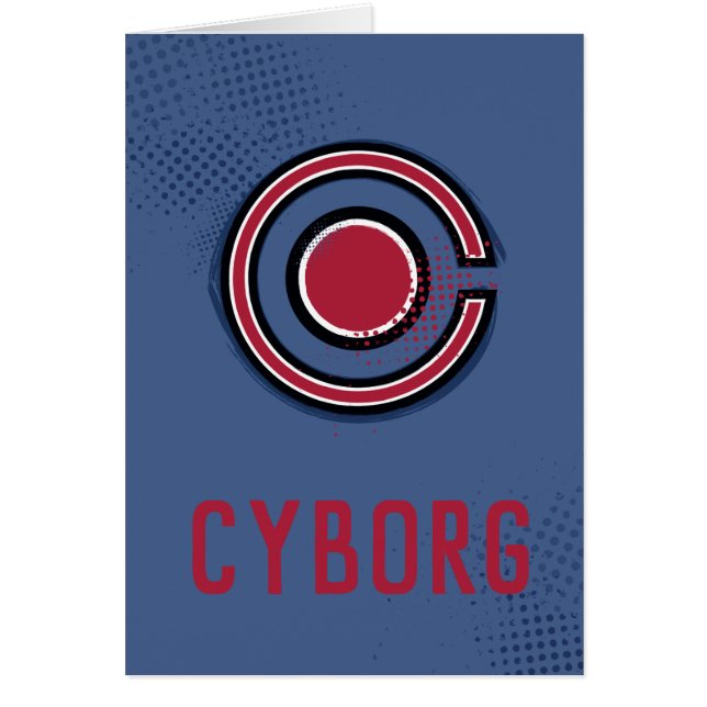 Justice League | Brush & Raster Cyborg Symbol Hälsningskort (Framsidan)