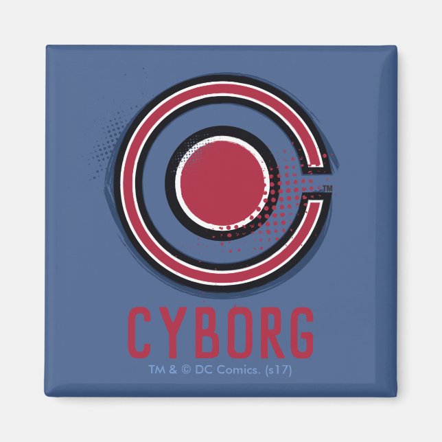 Justice League | Brush & Raster Cyborg Symbol Magnet (Framsidan)