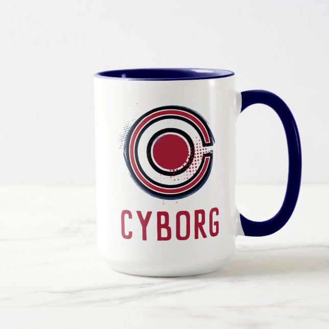 Justice League | Brush & Raster Cyborg Symbol Mugg (Höger)