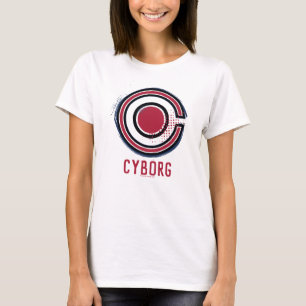 Justice League Brush & Raster Cyborg Symbol Tee