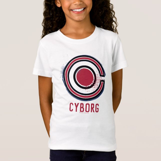 Justice League | Brush & Raster Cyborg Symbol Tee (Framsida)
